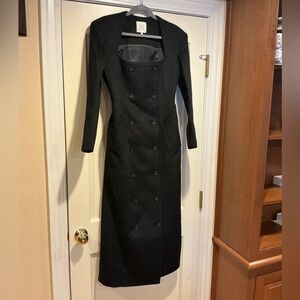 Elegant Black Double-Breasted Women's Coat
